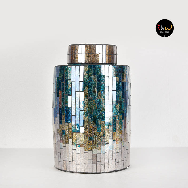 Mosaic glass storage container - 18s32c 1 Mosaic glass storage container - 18s32c
