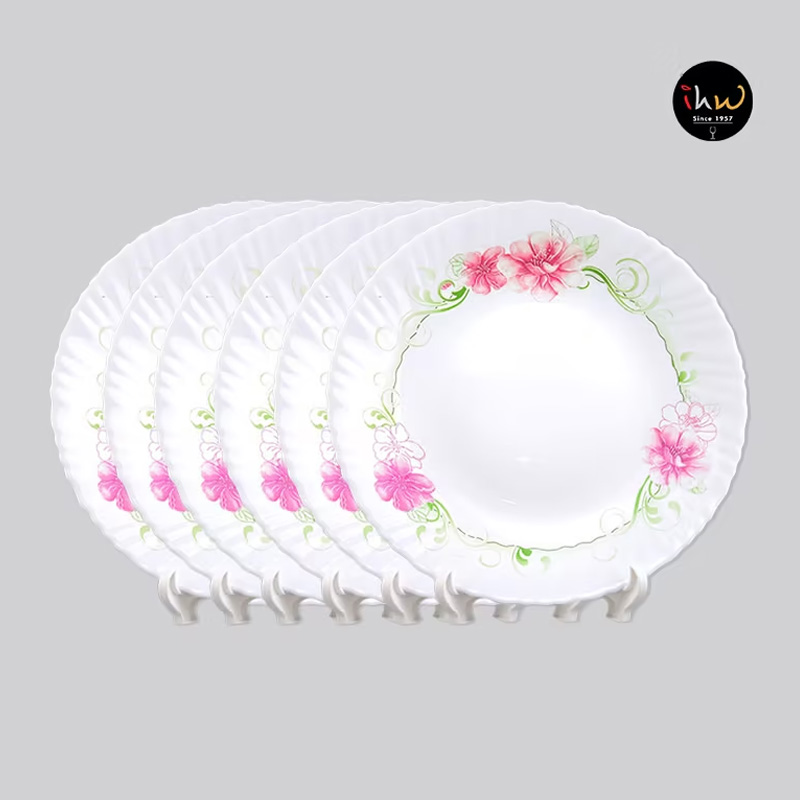 Flower printed ceramic plate - lhp105/809 3 Flower printed ceramic plate - lhp105/809