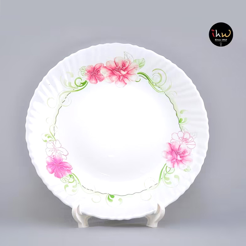 Flower printed ceramic plate - lhp105/809 1 Flower printed ceramic plate - lhp105/809