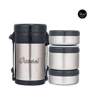 Lunch Box 3 Layers S/s Pot, 1500 Ml With Carrying Bag - Olbt042