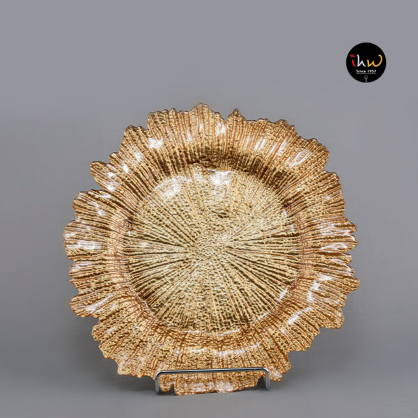Glass Plate In All Gold Rim 33x2.5cm - At7f22allg