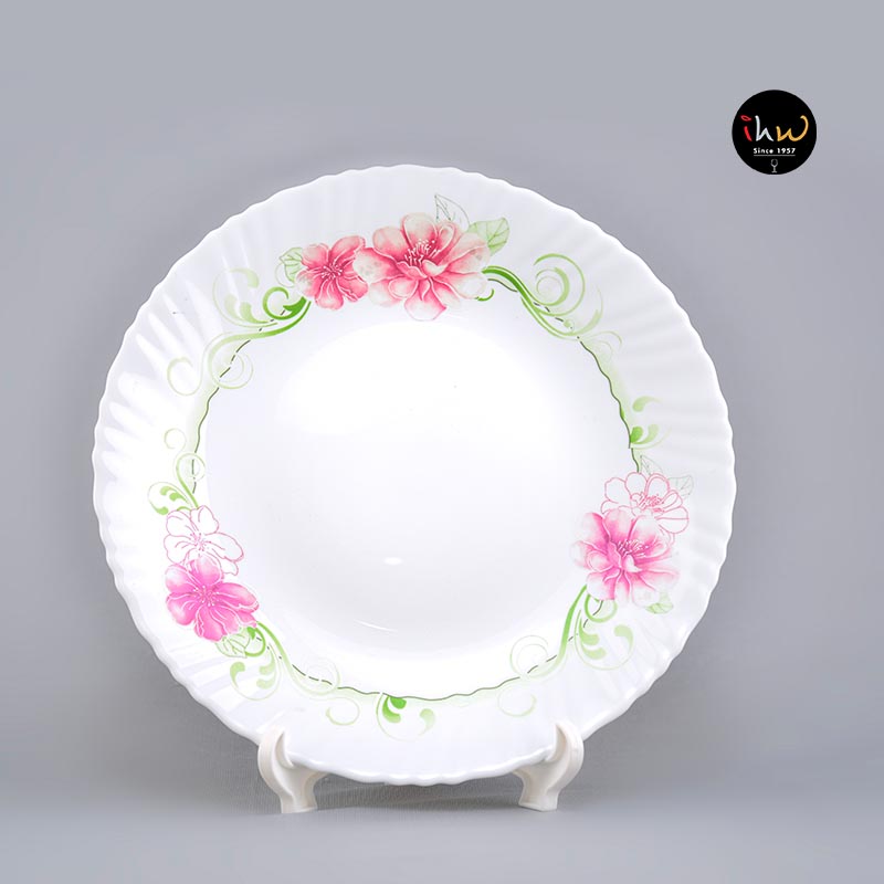 Flower printed ceramic plate - lhp105/809 2 Flower printed ceramic plate - lhp105/809