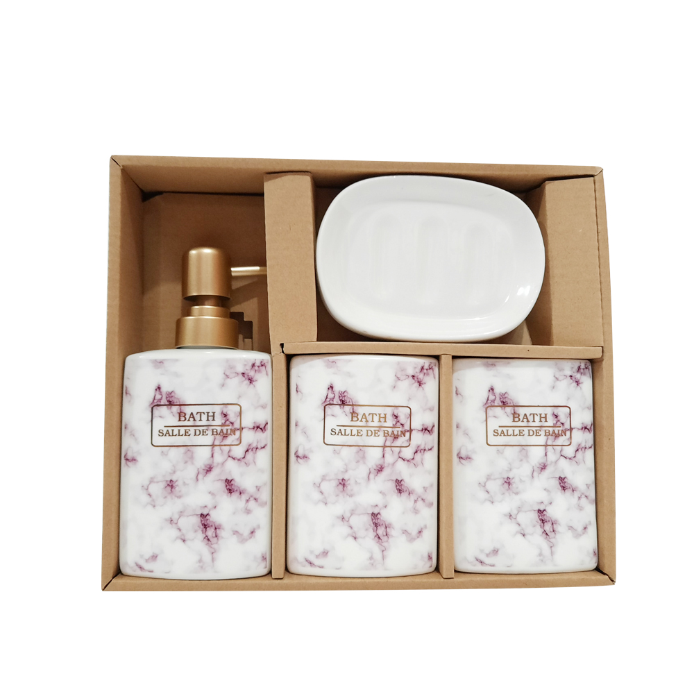 Bathroom set 4 pcs mix purple - 2931 2 Bathroom set 4 pcs mix purple - 2931