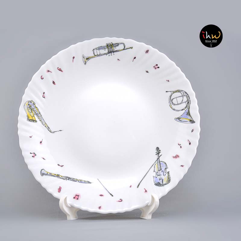 Elegant 19? Cm flat opal glass dessert plate - lhp75/821