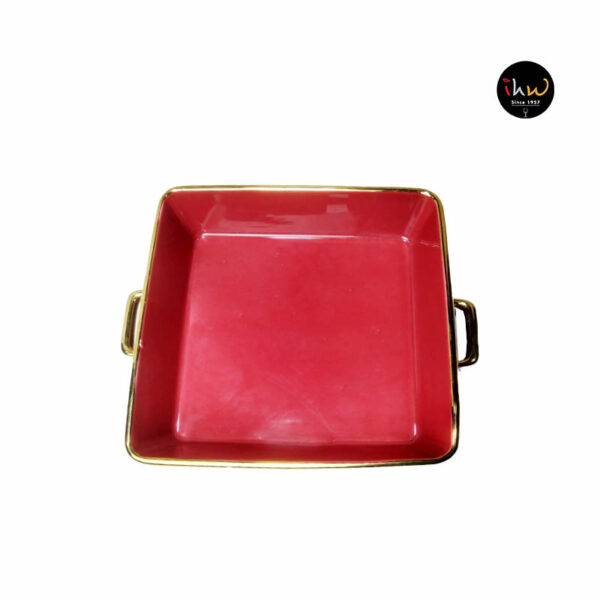 Ceramic Square Serving Dish Red - At1562