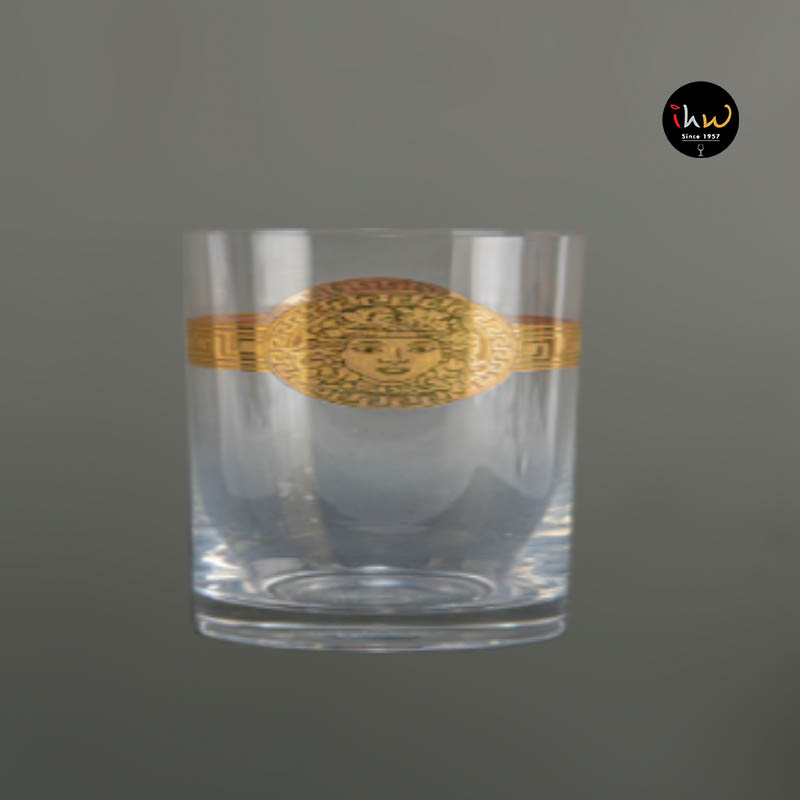 Crystal tumbler - w/stone single pcs short gold - 25089/280abl