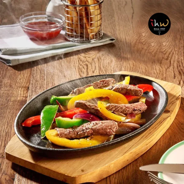 Sizzling Dish With Wooden Stand 28x18x2.8cm - Tfssm