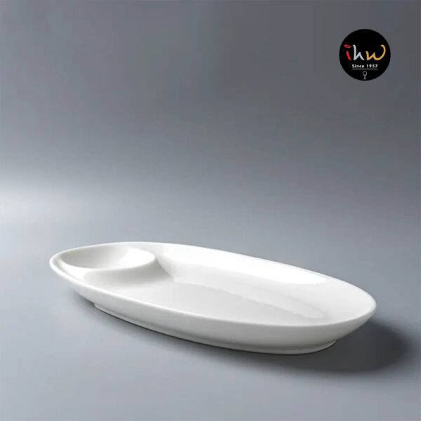 Cramic Oval Plate With Sauce  Dish - 15brpl
