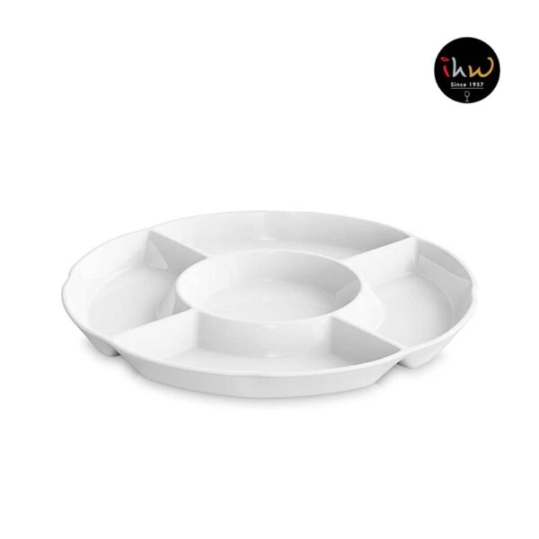 Ceramic Round Divided Serving Dish - Xb4833
