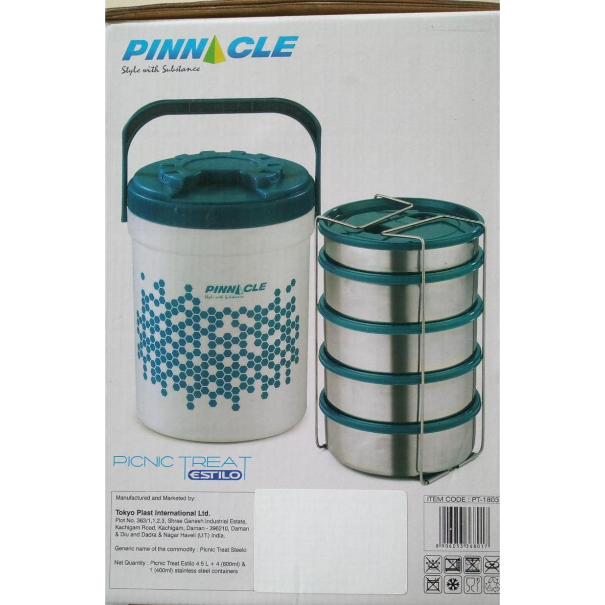 Pinnacle Leak-Proof Lunch Box, 5 Layers, Blue - PT1801B