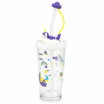 Water Bottle Tumbler Unicorn W/Straw - Q7222