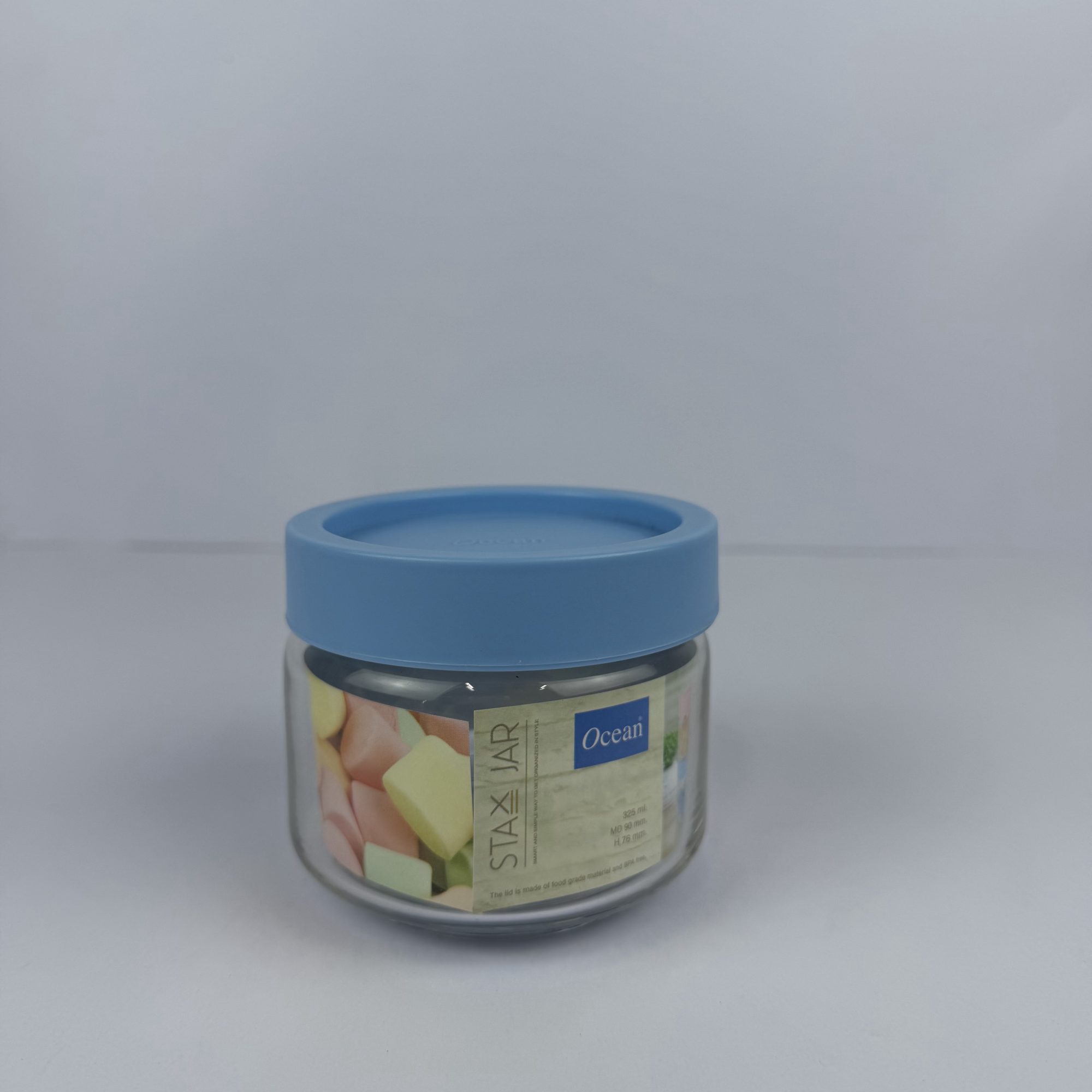 Ocean pop jar with plastic lid 325ml blue – 5b2511b