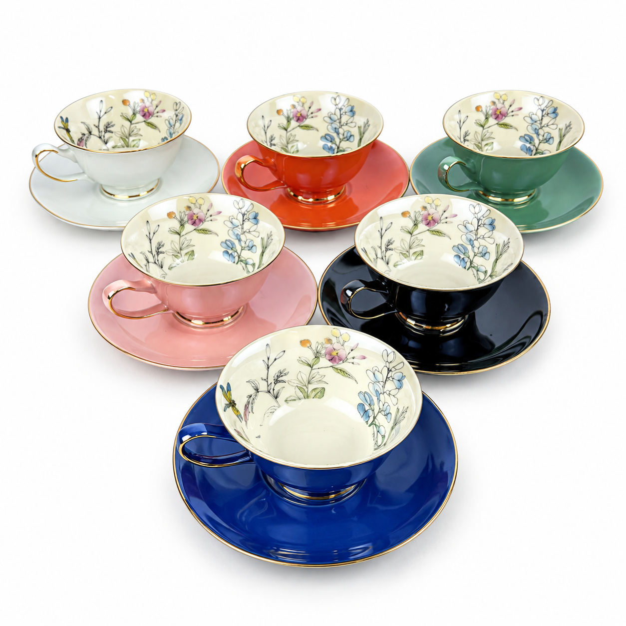 Ihw fine bone cup & saucer 6+6 pcs set golden line – 140418gb 1 Ihw fine bone cup & saucer 6+6 pcs set golden line – 140418gb